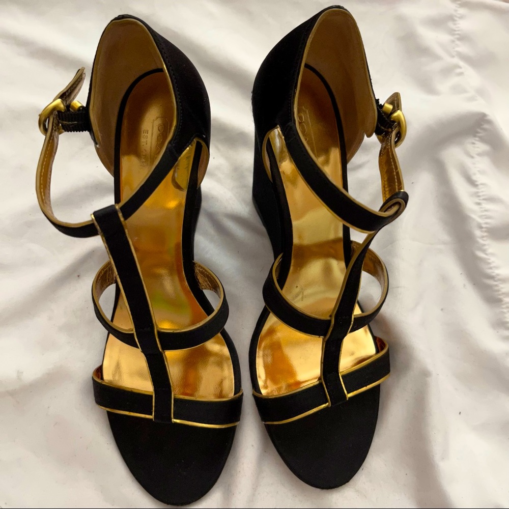 Coach Wedge Satin Heels 8.5